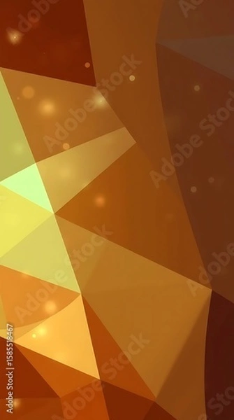 Obraz Warm geometric abstract background with triangles and sparkling bokeh elements design
