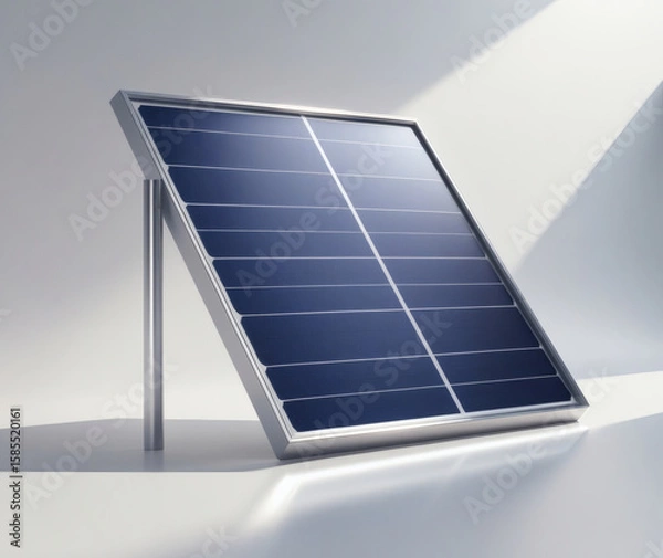 Fototapeta Minimalist 3D Solar Panel with Clean Light