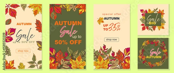 Obraz Vibrant autumn sale promotions showcasing colorful foliage and enticing discounts in a cheerful setting