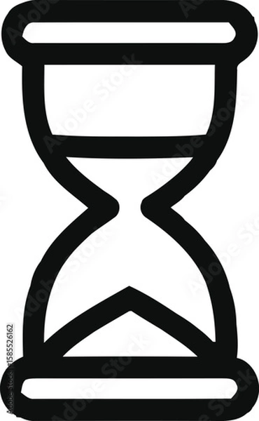 Fototapeta Hourglass line icon, editable vector illustration. Time up, sand clock. 