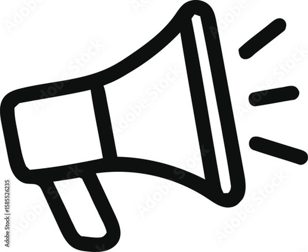 Fototapeta Megaphone loudspeaker, shout megaphone line icon, editable vector illustration 