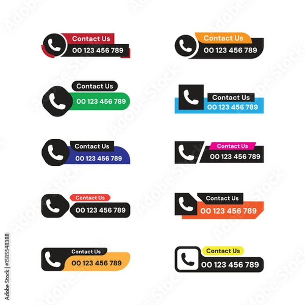 Fototapeta Set of contact us buttons vector