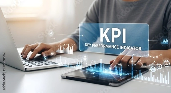 Fototapeta Understanding kpi key performance indicators for business success and data driven decisions