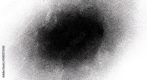 Obraz Black and white abstract background with a dark, textured halftone pattern