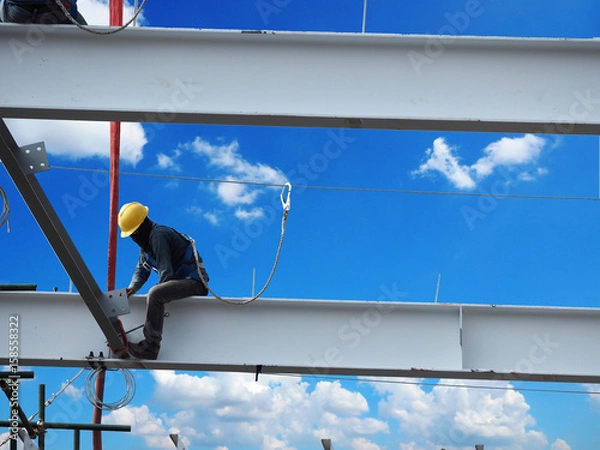Obraz Man Working on the Working at height