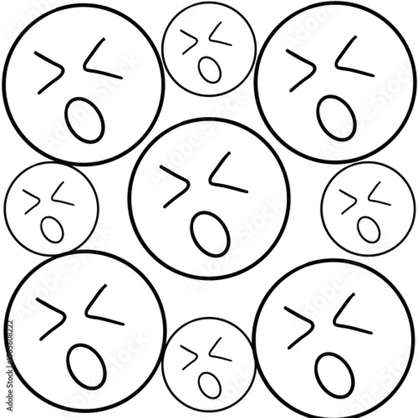 Fototapeta seamless pattern with smiley faces