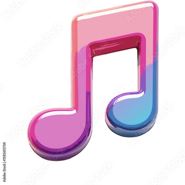 Fototapeta Vector Colorful Gradient SVG Icon Set with Musical Note Design in Modern Flat Style