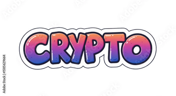 Fototapeta Colorful Gradient Crypto Text Graphic