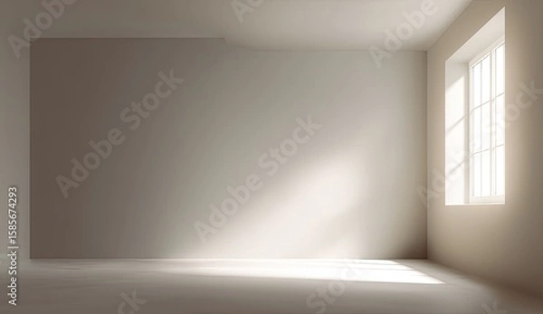 Fototapeta Empty room with sunlight streaming in