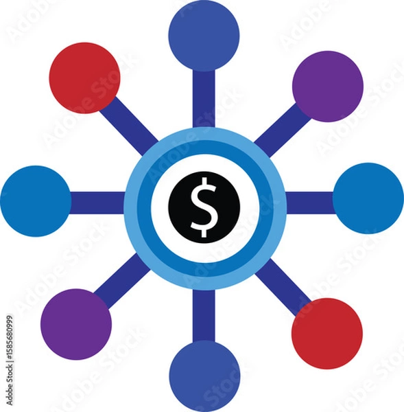 Fototapeta vector illustration of molecule