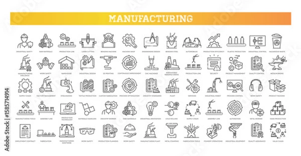 Obraz Manufacturing icons