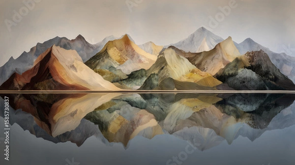 Fototapeta mountain reflection in the lake