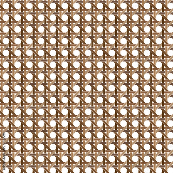 Obraz brown rattan seamless lattice caning pattern on white background