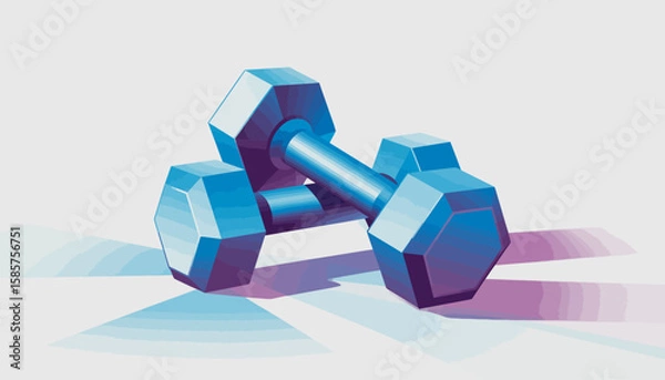 Fototapeta Dumbbells in a colorful 3D design