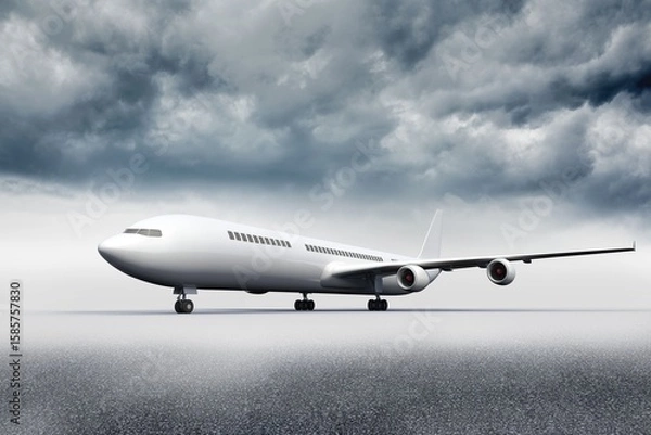 Obraz 3D plane standing on the ground