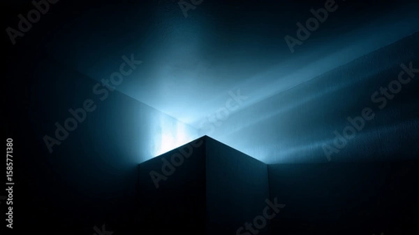 Obraz abstract background with blue lights
