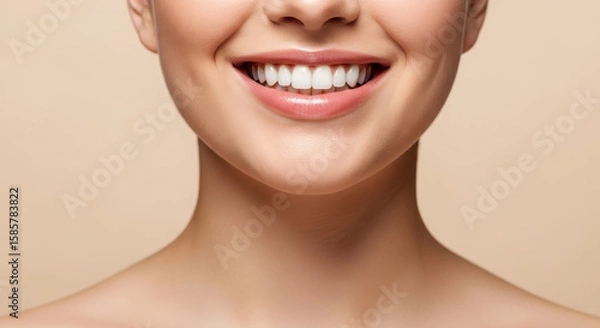 Obraz A beautiful smile with perfect white teeth is on display