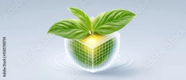 Obraz Sustainable ethical gateway node design modern environment digital art nature inspired abstract view eco-friendly concept