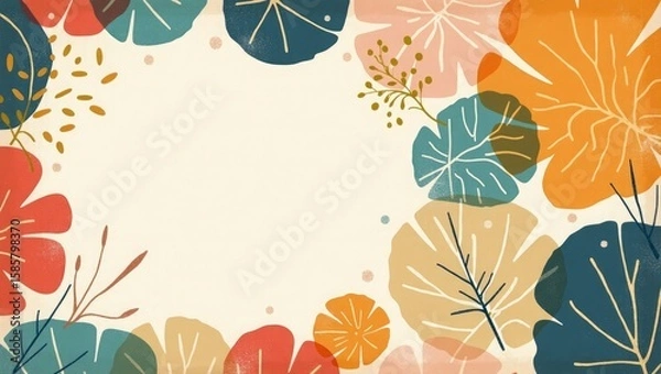 Obraz Hand-Drawn Scandinavian Patch Border Background