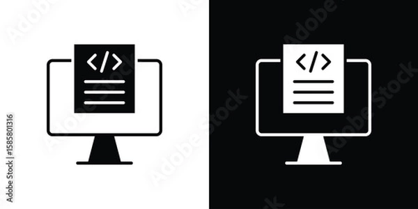 Fototapeta Front end icon Flat Vector illustration. Simple black symbols