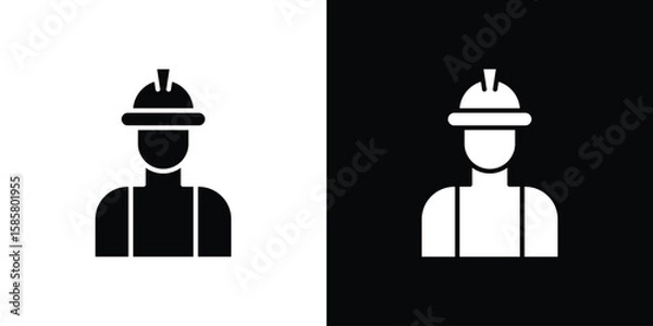 Fototapeta Engineer icon Flat Vector illustration. Simple black symbols