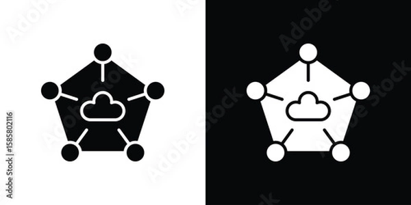 Fototapeta edge computing icon Flat Vector illustration. Simple black symbols