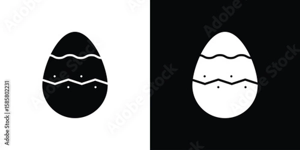 Fototapeta Easter eggs icon Flat Vector illustration. Simple black symbols