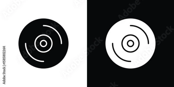 Fototapeta DVD icon Flat Vector illustration. Simple black symbols