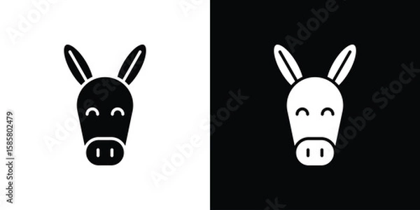 Fototapeta Donkey icon Flat Vector illustration. Simple black symbols