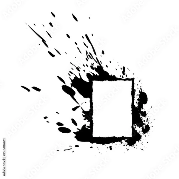 Obraz  Frame Ink Grunge Rectangle Border SVG 15