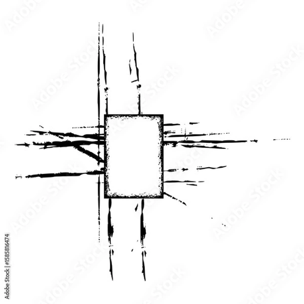 Obraz  Frame Ink Grunge Rectangle Border SVG 14