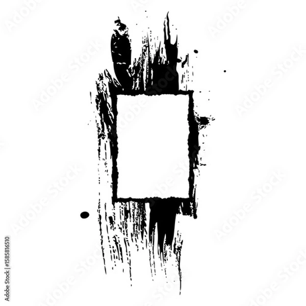 Obraz Ink Grunge Rectangle Border SVG 11