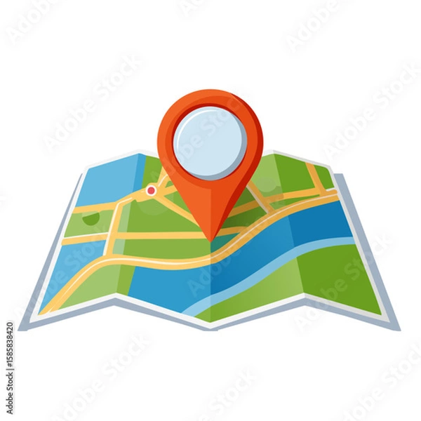 Obraz Map Icon Isolated on a Transparent Background 