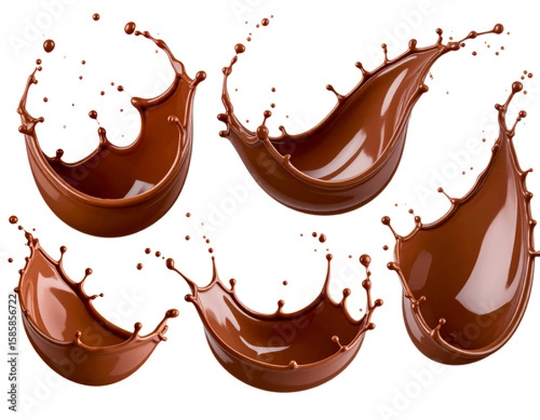 Fototapeta chocolate falling and splashing cut out on transparent png