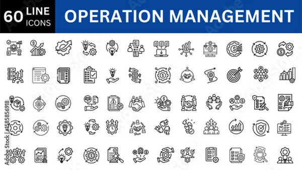 Fototapeta operations Management editable icon set