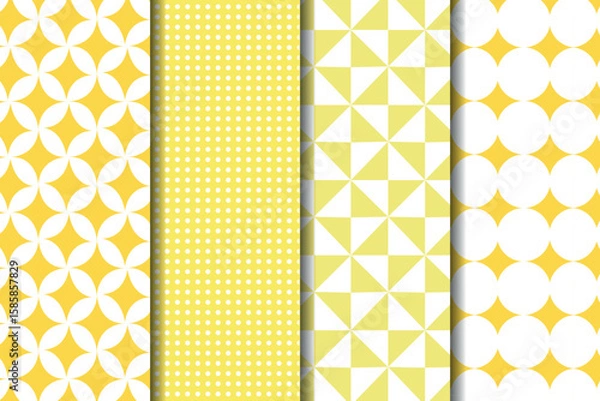Fototapeta Geometric yellow patterns collection