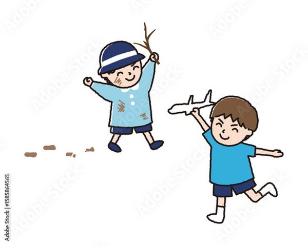 Obraz やんちゃな男の子のイラスト