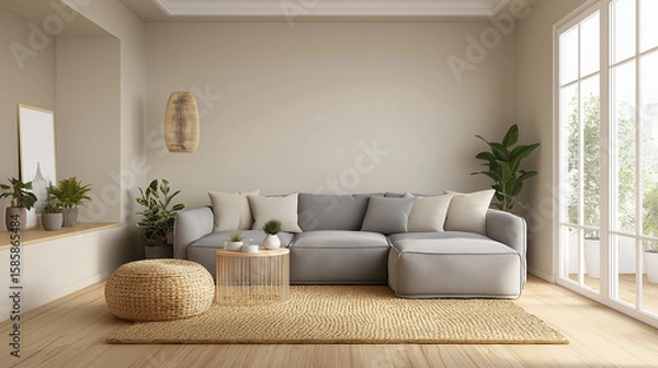 Fototapeta Serene Modern Living Room Interior Design