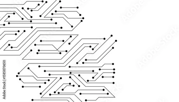 Fototapeta Abstract futuristic circuit board Illustration, Circuit board with various technology elements. Circuit board pattern for technology background. Vector illustratio