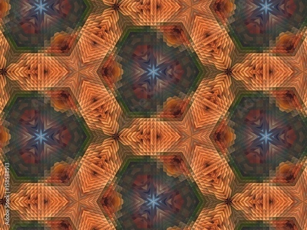 Obraz Abstract extruded pattern 3D illustration