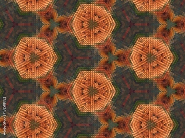 Obraz Abstract extruded pattern 3D illustration