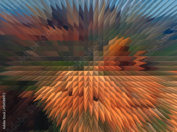 Obraz Abstract extruded pattern 3D illustration