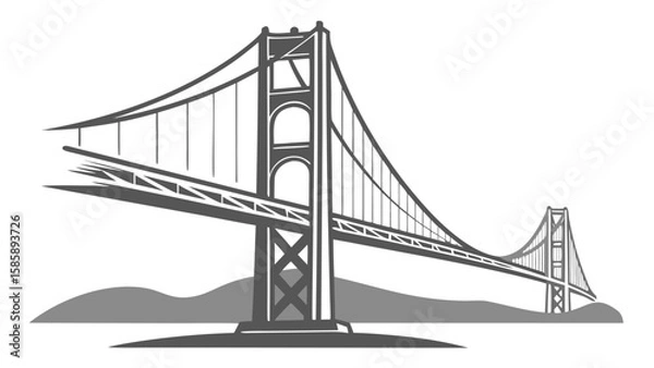 Obraz Iconic Suspension Bridge Architecture and Engineering Marvel