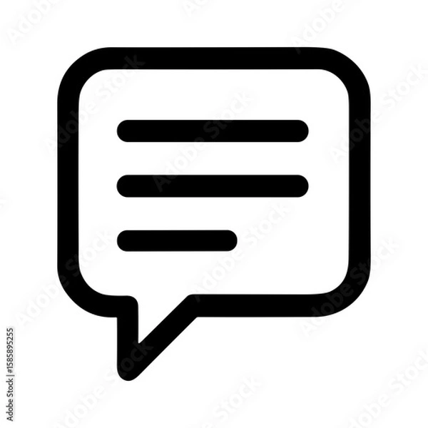 Fototapeta Simple Outline Speech Bubble Message Minimalist Shape Element Icon