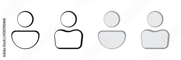 Obraz User Profile Icon Set – Minimalist Avatar Symbols for Account and Login Interface