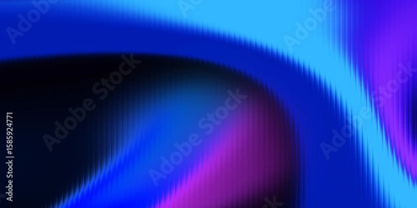 Fototapeta Cyber inspired abstract wallpaper with blue and purple gradients, featuring smooth glass textures and luminous glow, perfect for futuristic tech banners, digital backgrounds, and modern web designs