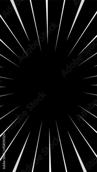 Fototapeta A black and white vertical comic background with sharp lines. Suitable for comics, prints, posters, etc.