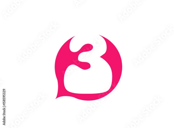 Obraz Number three logo.Logo 3 vector template
