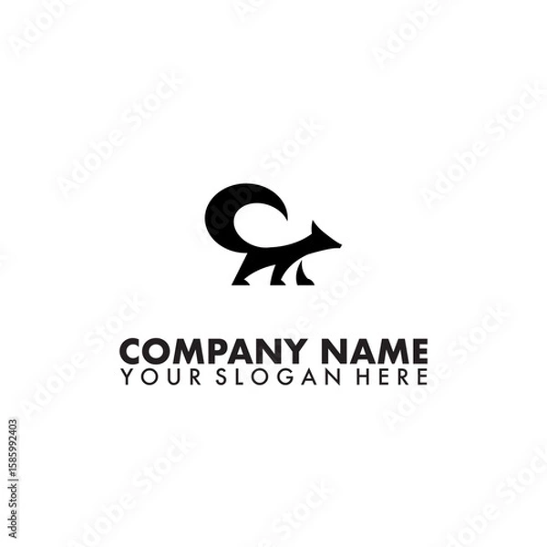 Obraz Minimalist fox logo vector template 