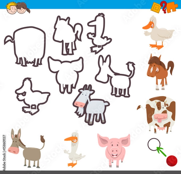 Obraz educational activity of matching shapes